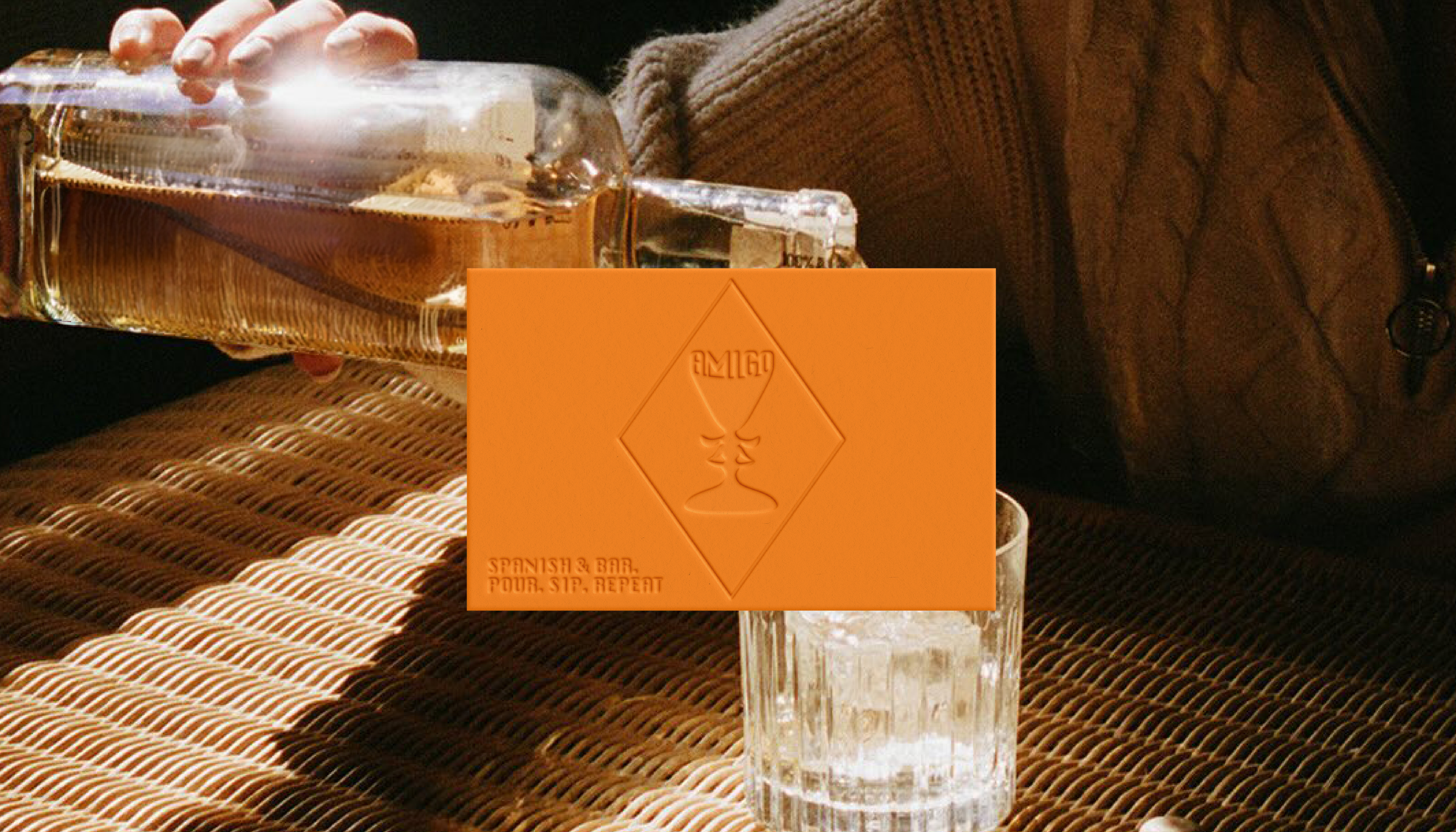 Stationery design of letterhead and business cards for the company Anders on top of a blurred photo of a house interior.
